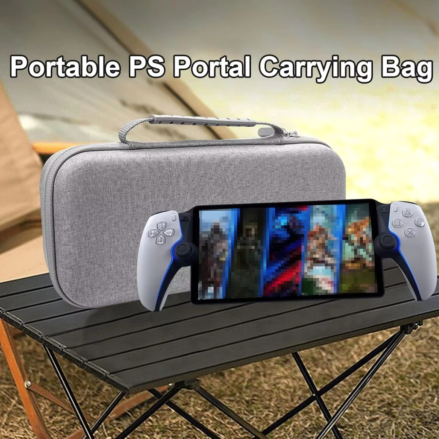 DOBE Tragetasche TP5-3552 Eggshell Series für Playstation Portal, stoßfeste EVA Hand-Reisetasche in Weiß/Grau - Bild 6