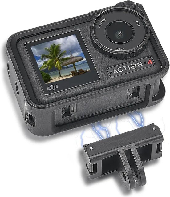 DJI Magnetischer Schnellwechseladapter in Schwarz für OSMO Action 3 4 5 5 Pro Kamera Erweiterungshalterung - Bild 1
