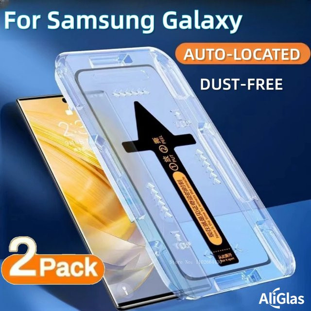 2er-Set One Click Panzerglas für Samsung Galaxy S24 S23 S22 S21 Ultra und Plus, Transparent, 9H Härte - Bild 1