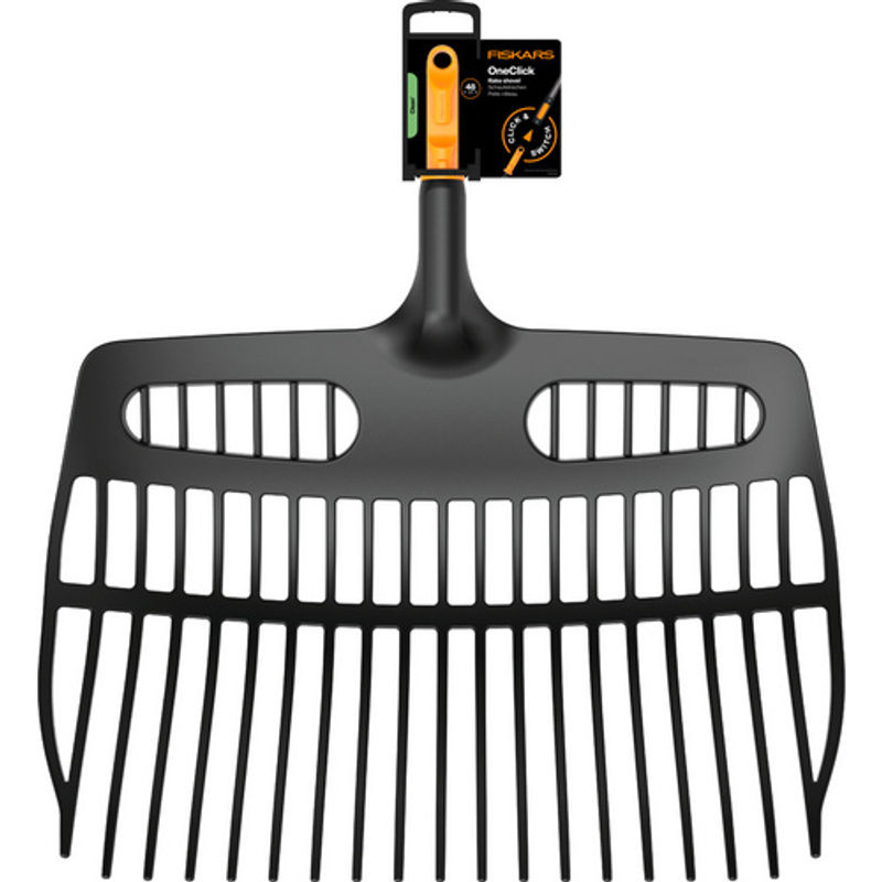Fiskars QuikFit OneClick Schaufelrechen in Schwarz, B/H/L: 48,2 x 15,4 x 49,5 cm - Bild 3