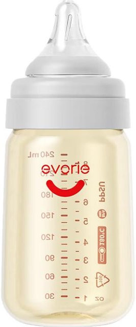 Evorie PPSU Weithals-Babyflasche in Weiß und Transparent - Bild 1