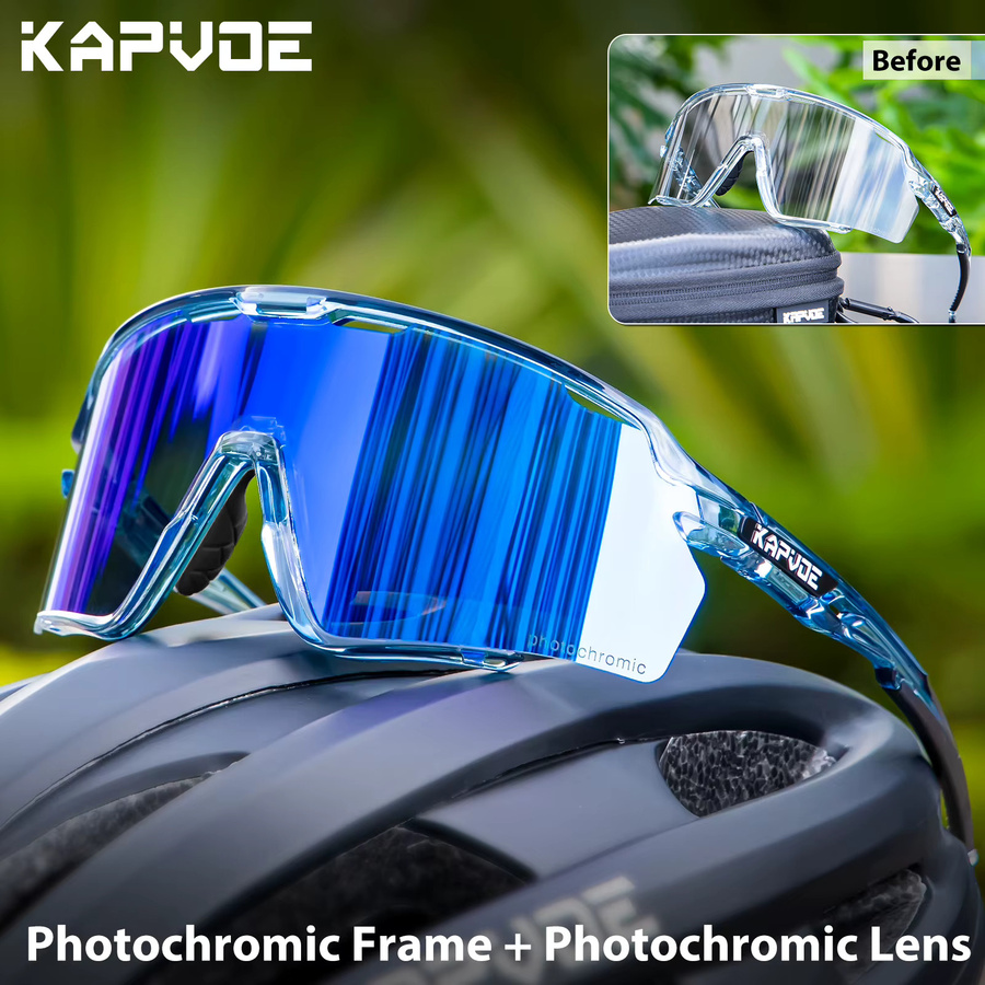 Kapvoe Sportsonnenbrille, Vollrand, Wrap, Kunststoff, Blue, Unisex - Bild 4