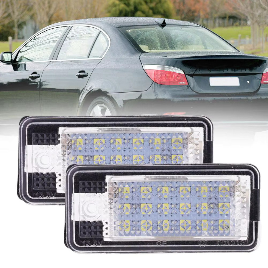 2er-Set LED Kennzeichenleuchten für Audi A3 A4 A6 A8 Q7 S4 S6 S8 RS4 RS6 in Transparent mit Canbus-Fehlerfreiheit - Bild 2