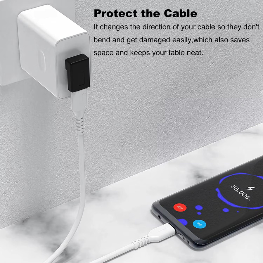 NNBILI USB 3.0 auf USB-C Adapter, 90-Grad-Winkel USB-A Stecker auf USB-C Buchse, Schwarz - Bild 3