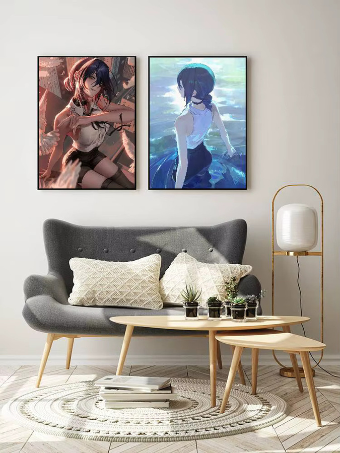 Anime Chainsaw Man Reze Poster Wandaufkleber Bilibili Dekoration Mehrfarbig - Bild 7