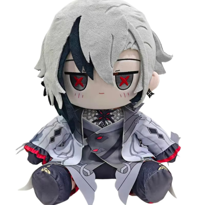 MiHoYo Genshin Impact Arlecchino Der Nar Plüschpuppe, 40cm, Sitzende Pose, Austauschbare Kleidung - Bild 5