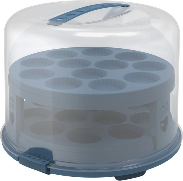 Rotho Tortenglocke Fresh XL mit Trays in Horizontblau, Durchmesser: 26 cm - Bild 1