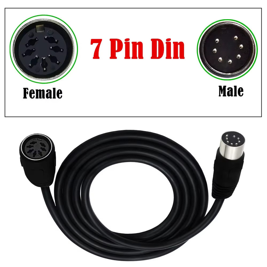 BSN 7-poliges Midi-Kabel Stecker-Buchse für Bang & Olufsen, Naim und Quad Stereo-Systeme in Schwarz - Bild 3
