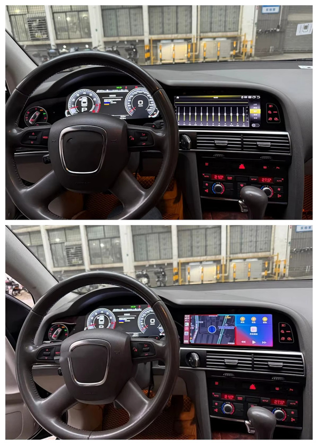 YANFU LCD Digitalinstrument Dual-Screen Autoradio mit CarPlay und Android Auto für Audi A6 A6L C6 4F 2005-2012, Schwarz - Bild 2