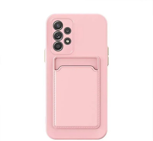 Transparente Silikon-Schutzhülle mit Kartenhalter und Geldbörse für Samsung Galaxy S24 S23 S22 S21 S20 Plus FE Note 20 Ultra A51 A71 A54 in Pink - Bild 1