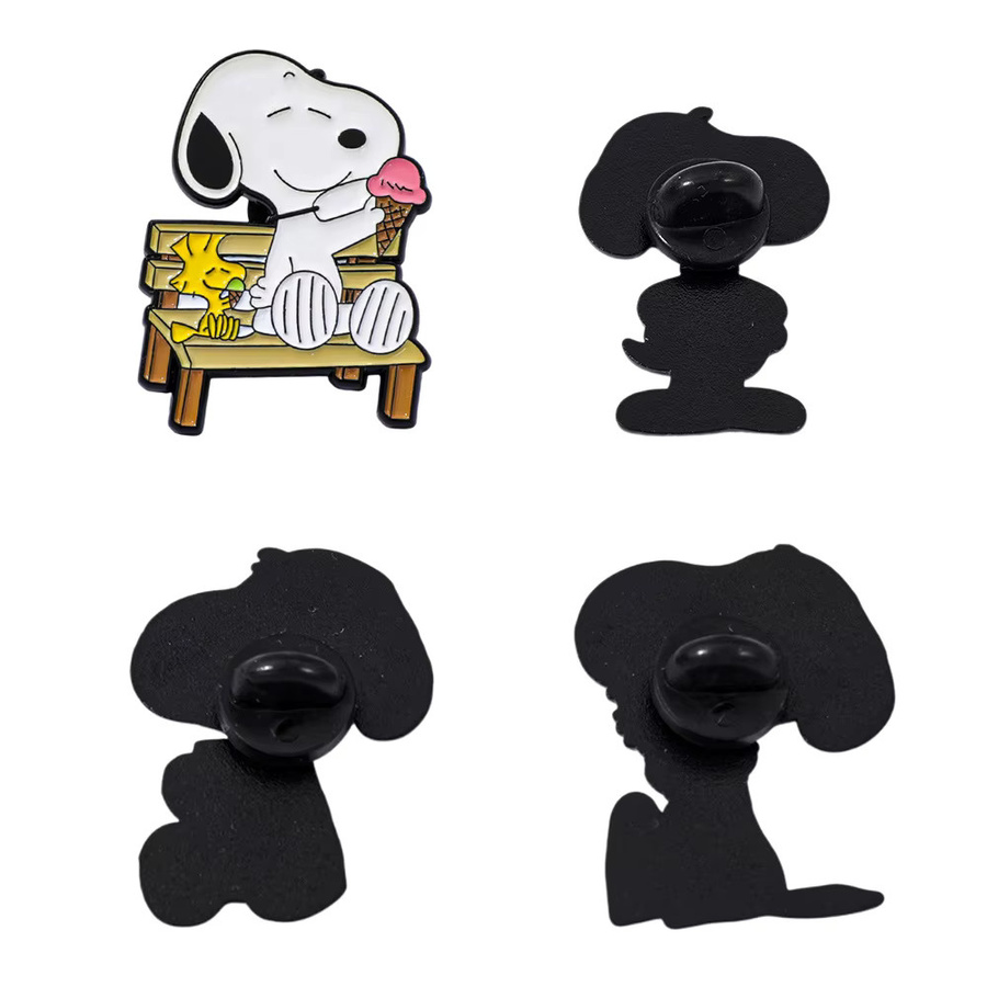 Bandai Brosche Snoopy, Weißer Hund, Legierung, Unisex - Bild 4