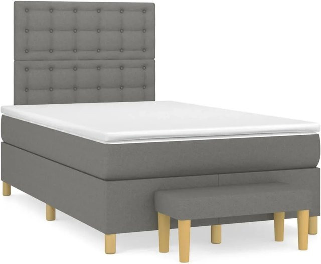vidaXL Boxspringbett mit Matratze Hybrid-Design in Dunkelgrau und Weiß, B/T/H: 120 x 200 x 30 cm - Bild 1