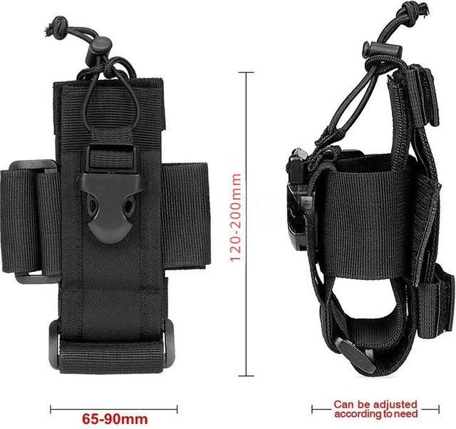 Binchi Outdoor Product Verstellbare Funkgerät-Haltertasche aus Nylon für Molle-Systeme, Schwarz - Bild 1