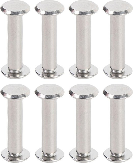 40 Set GoolRC Lederhandwerk Niete aus Edelstahl und Legierung in Silber, Runde Flachköpfe M4 - Bild 1