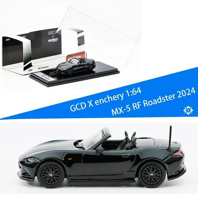 GCD X Enchery MX-5 RF Roadster 2024, Automodell, 1:64, Schwarz, Metall - Bild 1