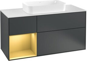 V&B Waschtischunterschrank Finion in Mattblau lackiert, Breite: 120 cm, Tiefe: 50,1 cm, Höhe: 50,1 cm - Bild 1