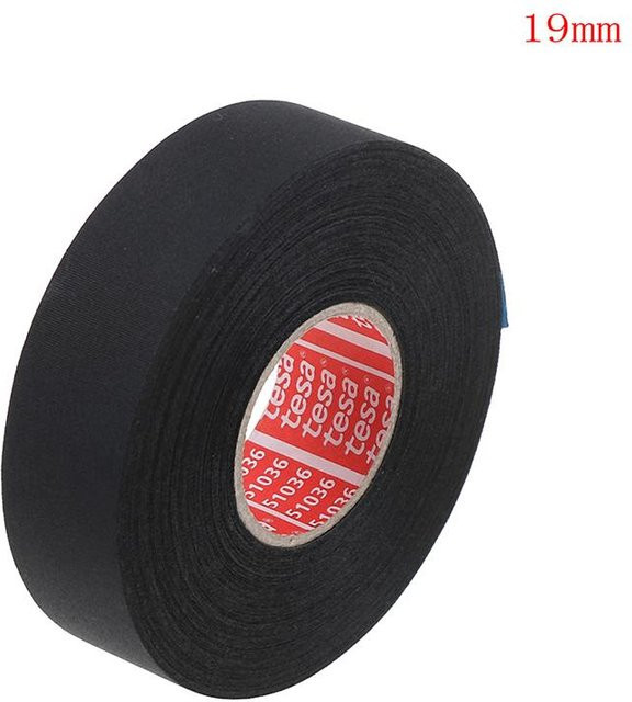 Tesa Tape 51036 Selbstklebendes Stoffgewebe in Schwarz, Breite: 9 mm, Länge: 25 m - Bild 1