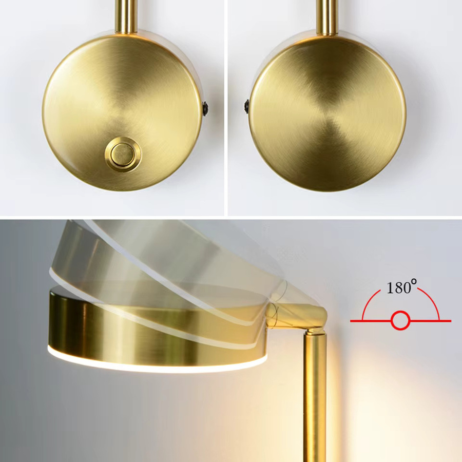 Yooe LED Wandleuchte mit Schalter, minimalistische Innenbeleuchtung in Weiß für Schlafzimmer und Wanddekoration, 9W - Bild 5