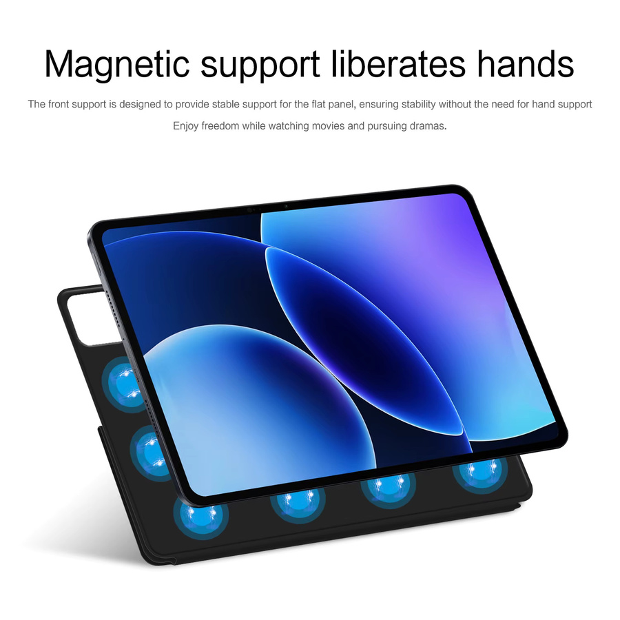 Y-Fold Magnetische Schutzhülle für Xiaomi Pad 8 und Mi Pad 7 Pro sowie Poco Pad X1, Smart Cover Standfunktion, Farbe: Schwarz - Bild 4