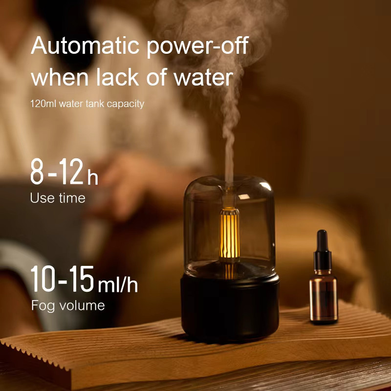 KINSCOTER Mini-Aromatherapie-Diffusor mit USB-Luftbefeuchter und Nachtlicht in Schwarz - Bild 3