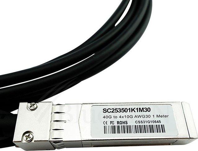 BlueOptics InfiniBand-Kabel 4xSFP+ in Schwarz und Silber, Länge: 5 m - Bild 1