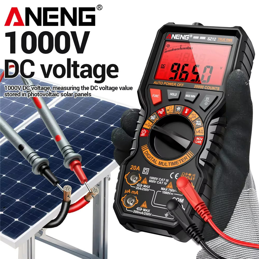 ANENG SZ12 Digitales Multimeter True RMS mit 20.000 Zählungen, professionelles AC/DC Voltmeter und Amperemeter in Schwarz - Bild 3