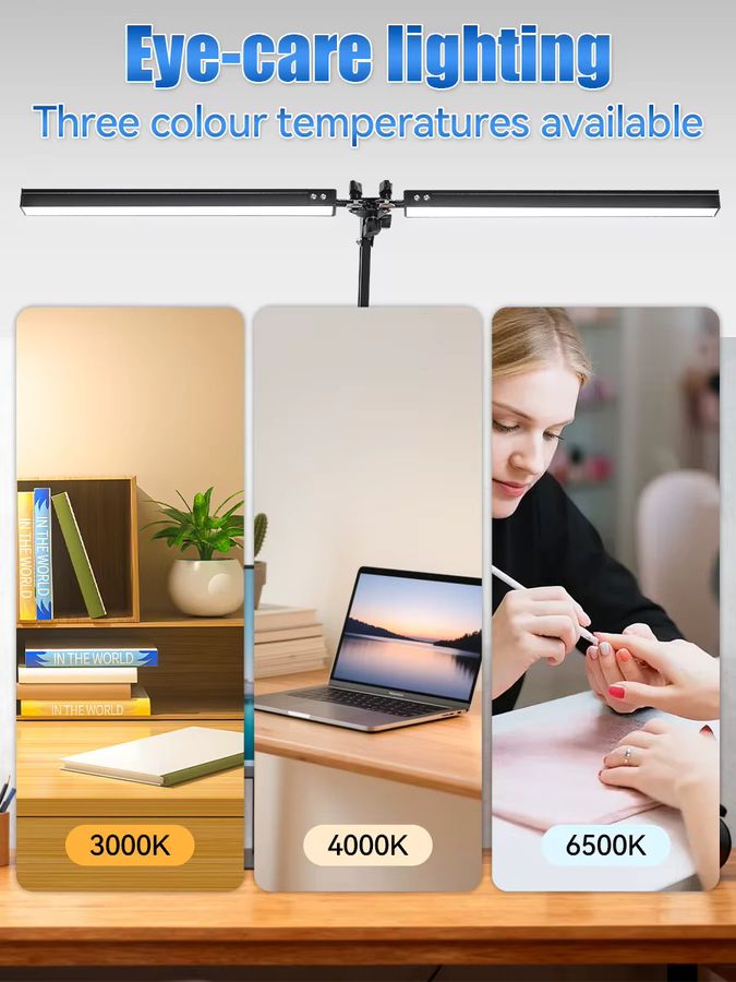 CHENBEN LED Schreibtischlampe mit 360 Grad Winkelverstellung, 3 Farben dimmbar und Fernbedienung, faltbare Leselampe mit Augenschutz - Bild 5