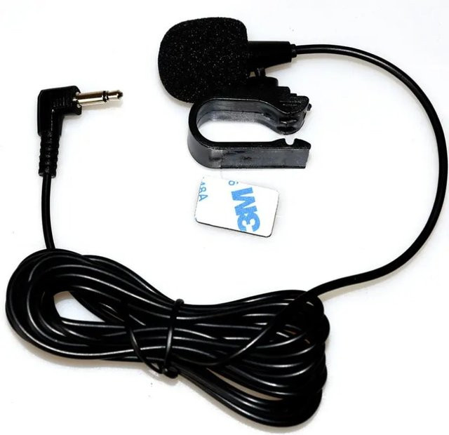 VIKEFON Lavalier Stereo Mini Mikrofon mit 3,5mm Klinkenstecker in Schwarz für Auto DVD Radio - Bild 1