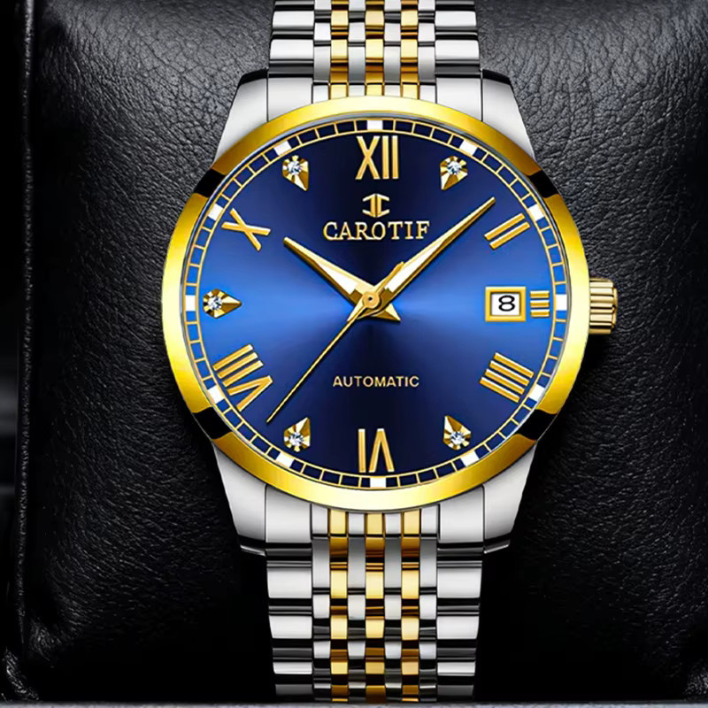CAROTIF Armbanduhr, Analoguhr, Edelstahl, Silber, Datum, Herren - Bild 3