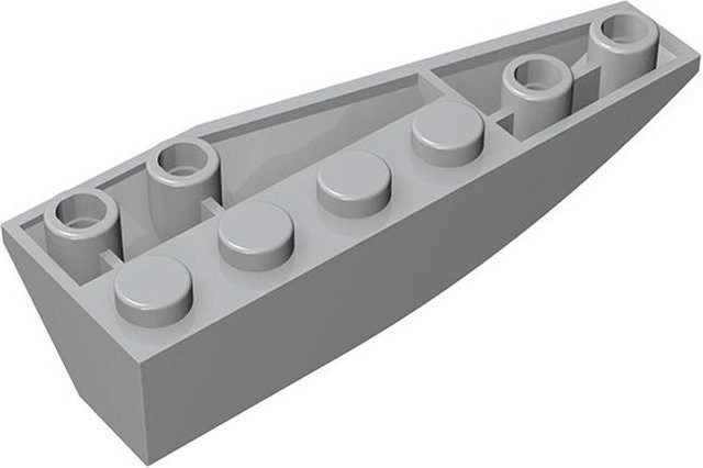 Yiran toy Keil Gebogen Invertiert 6x2 Rechts, Baustein, 20-teiliges Set, licht grau - Bild 1