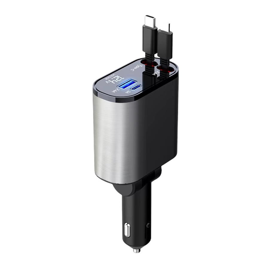 APWIKOGER 4 in 1 Zigarettenanzünder Ladegerät mit 120W Dual USB Schnellladefunktion und digitaler Teleskop-Anzeige - Bild 3