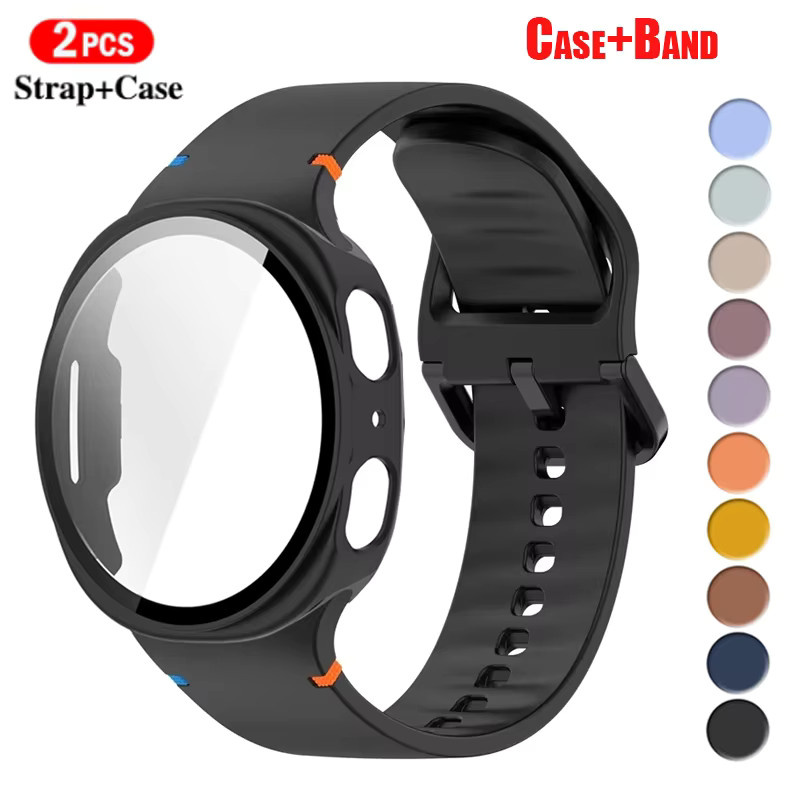 Samsung Uhrenarmband und Hülle, Silikon, Schwarz, Galaxy Watch 8 - Bild 1