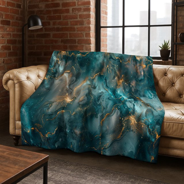Faviora Flanelldecke mit 3D-Marmor-Steinmuster in weichem Design - Bild 1