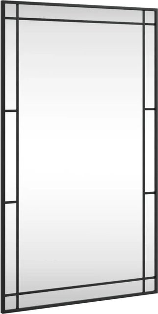 vidaXL Wandspiegel Schwarz Rechteckig aus Glas und pulverbeschichtetem Eisen, Breite: 60 cm, Höhe: 100 cm - Bild 1