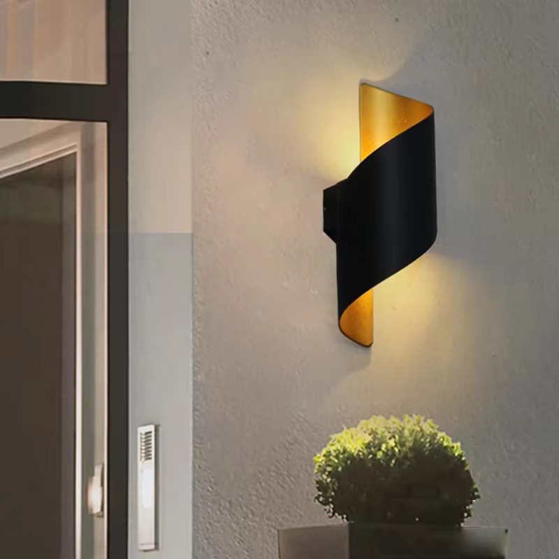 CYLRDXK LED-Wandleuchte mit modernem Bogen-Design, wasserfeste Außenbeleuchtung und Up-Down-Lichteffekt, warmweiß, 10 W - Bild 2