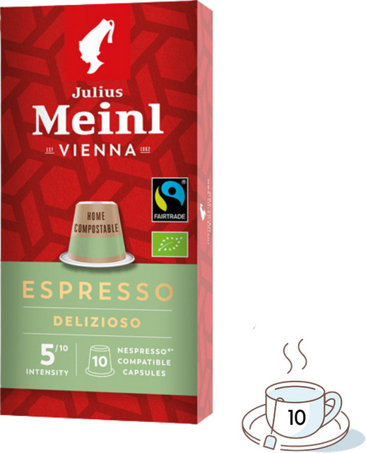 Julius Meinl Espresso Delizioso Kaffeekapseln, Nespresso Original, 10 Stück, 56 g - Bild 1