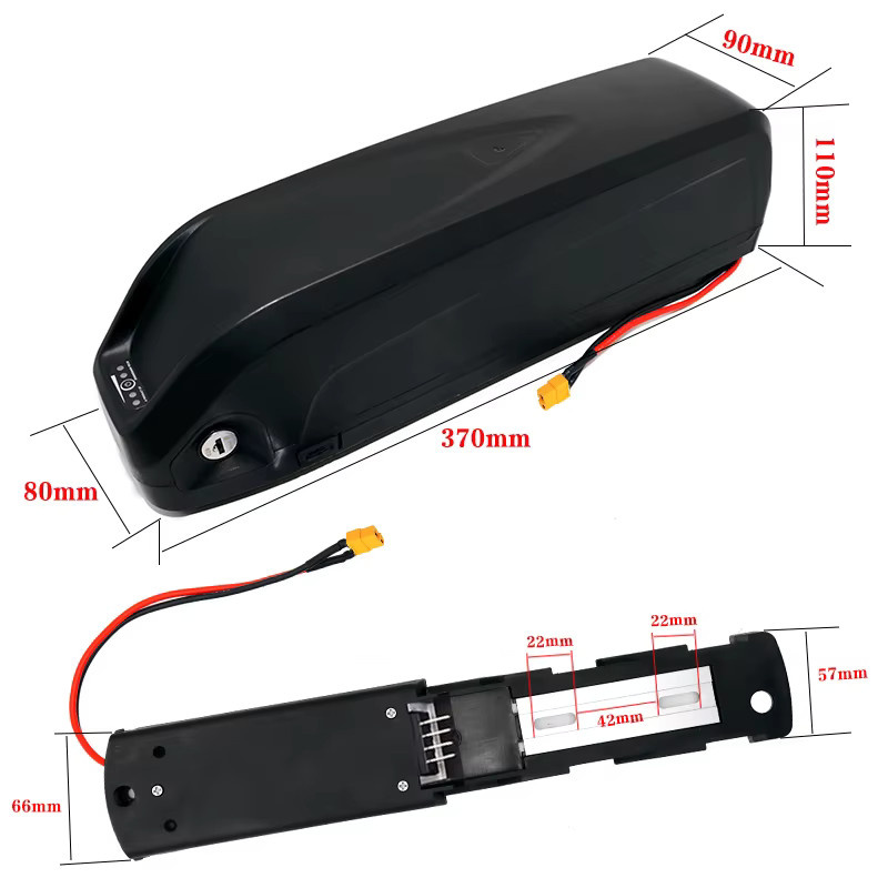 Hailong Akku Bafang Lithium-Akkupack mit integriertem 30A BMS und USB-Anschluss in Schwarz für E-Bike Umbausätze - Bild 2