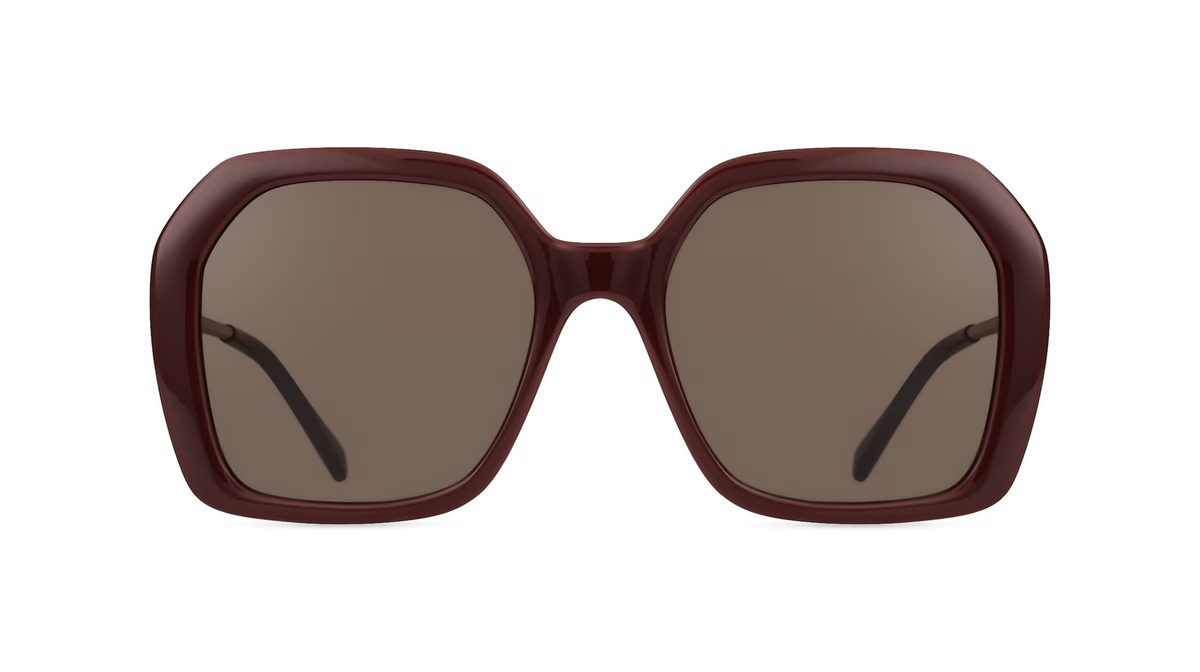 Stella McCartney SC40059I Sonnenbrille, Vollrand, hexagonal, Acetat, braun, Damen - Bild 1