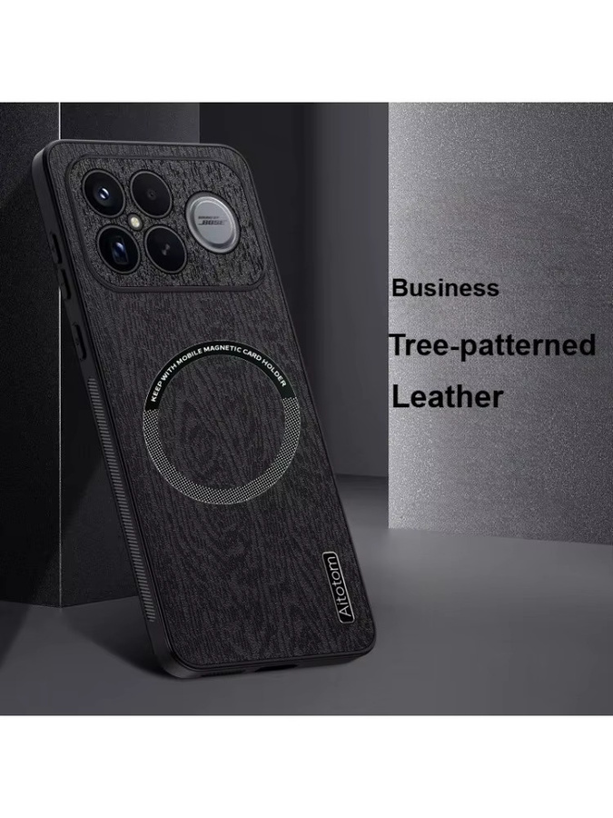 Stoßfeste Business Schutzhülle aus Baumkornsleder für Xiaomi Poco F8 Ultra, F7 und X7 Pro in Schwarz oder Grau - Bild 3