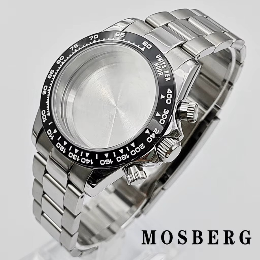 miuksi Uhrengehäuse Edelstahl, Bicolor, Silber/Gold, Saphirglas, 39 mm - Bild 3