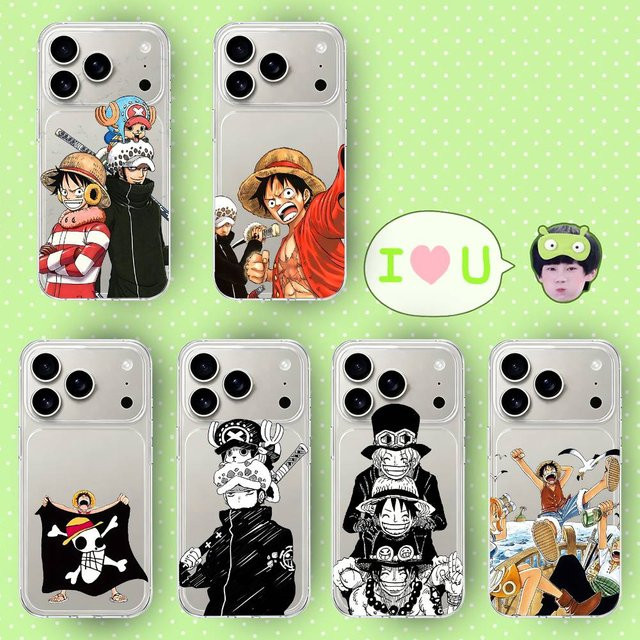 ONE PIECE Anime Handyhülle für iPhone 17 16 15 14 13 12 11 Pro Max Plus Transparent - Bild 1