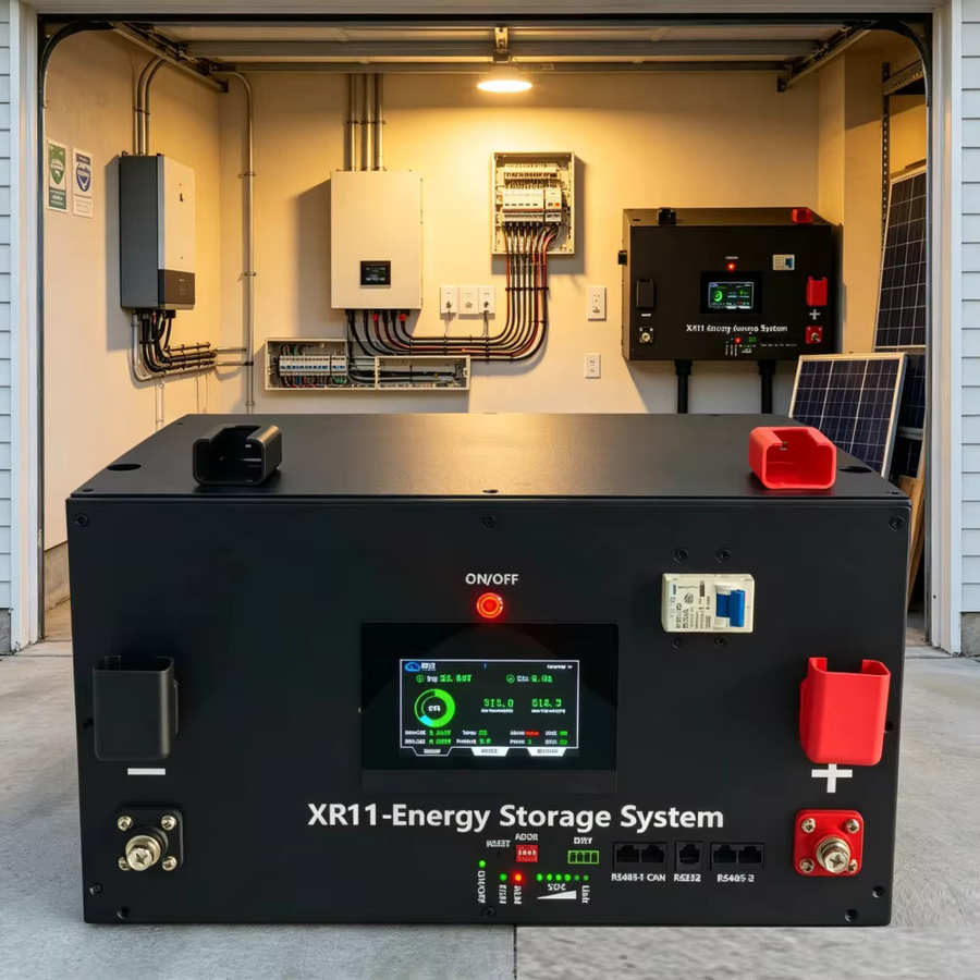 XinRongBMS V2 XR11-48V280AH16S51.2V LiFePO4 Batteriebox DIY-Kit mit JK BMS V19 4.3 LCD für EVE CATL 310AH MB314 Solar-Heimenergiespeicher in Schwarz - Bild 2