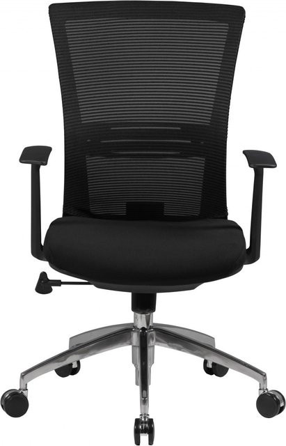 FineBuy Bürostuhl schwarz mit Netzrücken, Kunststoff-Armlehnen und Drehsitzfunktion - Bild 1