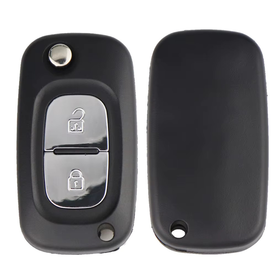 YIQIXIN Ersatzgehäuse für Renault Clio 3, Kangoo, Megane III, Master, Twingo (2006-2016) mit 2/3 Tasten, Schwarz, ungeschnittene Klinge - Bild 3