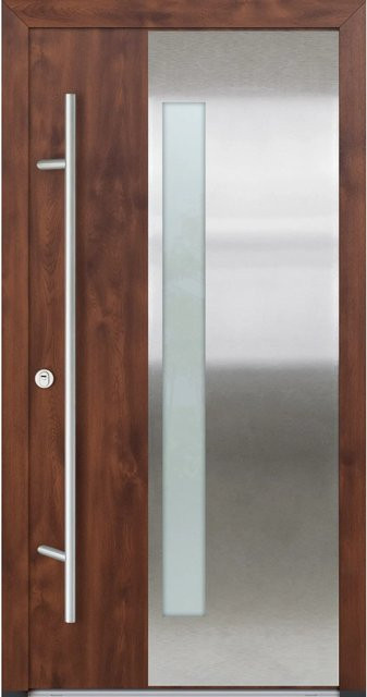 FM Türen Innenbeschläge Set Modell 46 in Nussbaum mit Stahlbeschlägen, Links, B: 100 cm, H: 200 cm - Bild 1