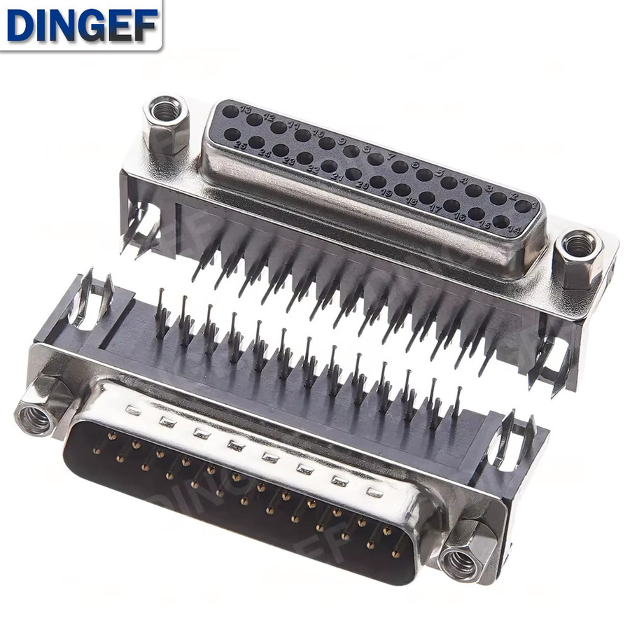 DNIGEF 5er Set D-Sub PCB Stecker RS232 DB9 DB15 Weiblich und Männlich 90-Grad Gebogen in Silber - Bild 3