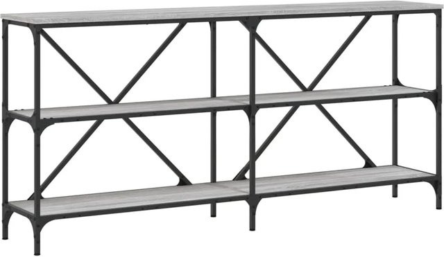 vidaXL Konsolentisch in Grau Sonoma aus Holzwerkstoff und Eisen, B/T/H: 160 x 30 x 75 cm - Bild 1