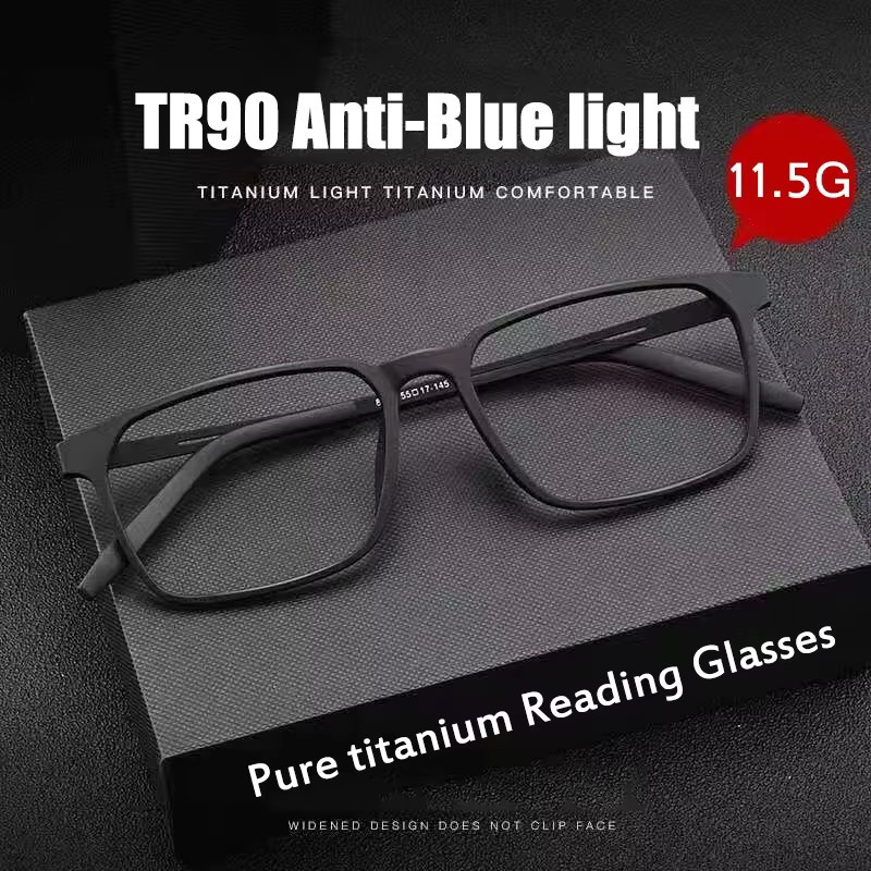 EVUNHUO Lesebrille, Vollrand, Titan, Schwarz, Unisex - Bild 1