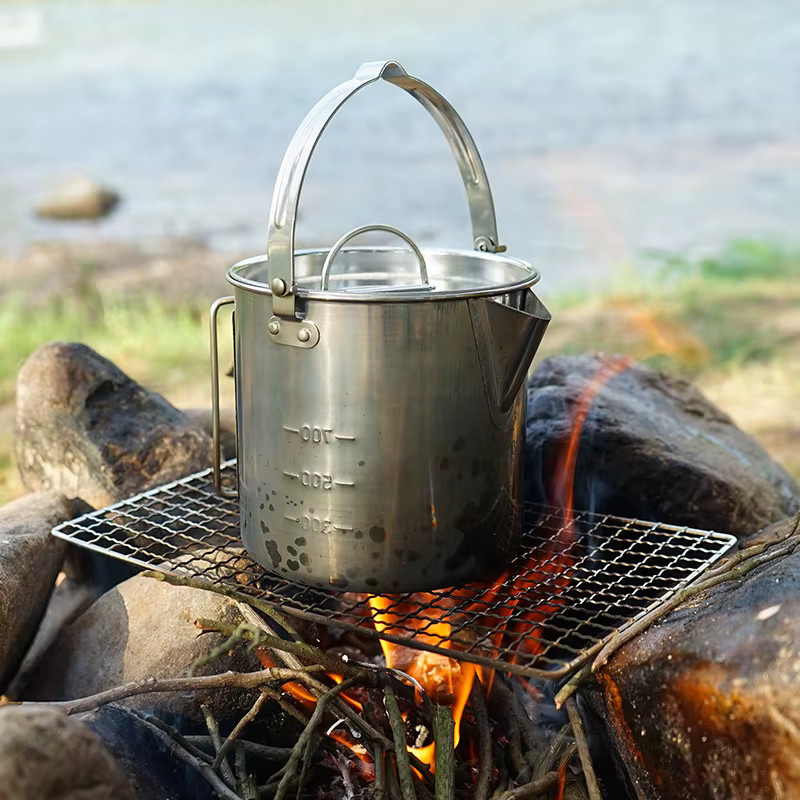 CLS&NOBANA Outdoor-Wasserkocher aus Edelstahl in Silber, 1,2 l - Bild 3