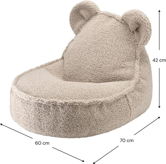 Wigiwama Sitzsack Teddybär aus Bouclé in Beige und Braun mit abnehmbarem Bezug - Bild 1